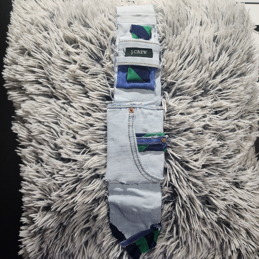 J.Crew Light Blue Denim Patchwork Tie